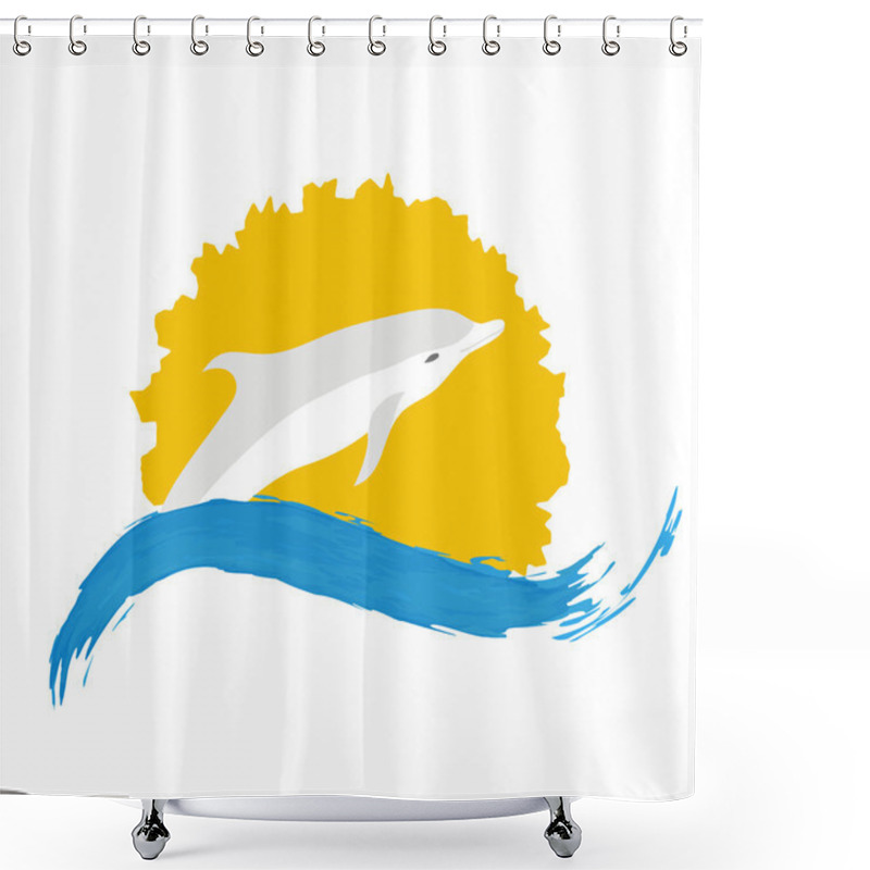 Personality  Dolphin Vector Illustration, Shower Curtains