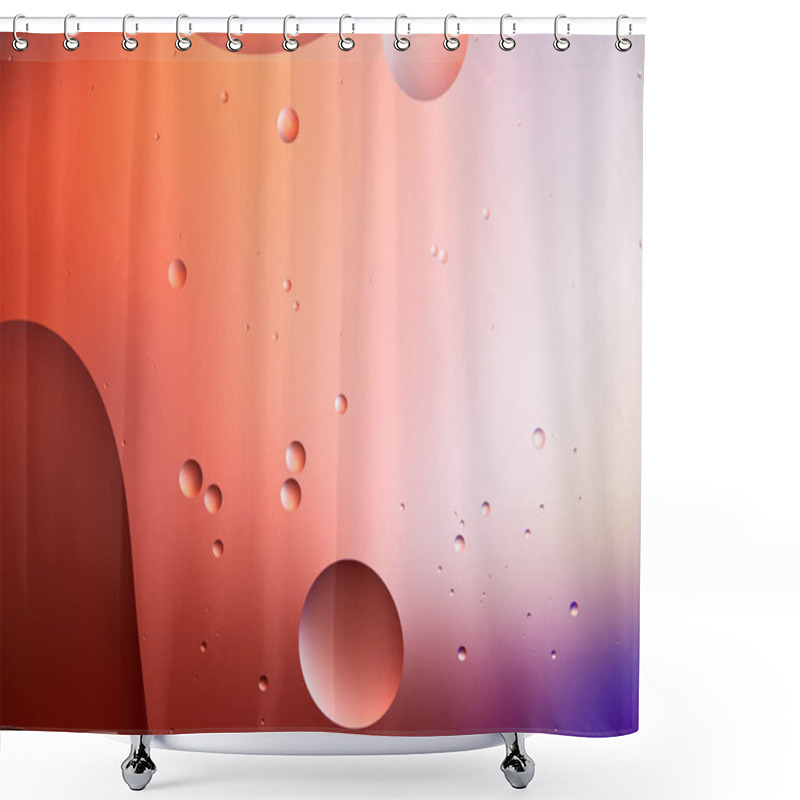 Personality  Beautiful Abstract Background From Mixed Water And Oil Bubbles In Red And Purple Color Shower Curtains