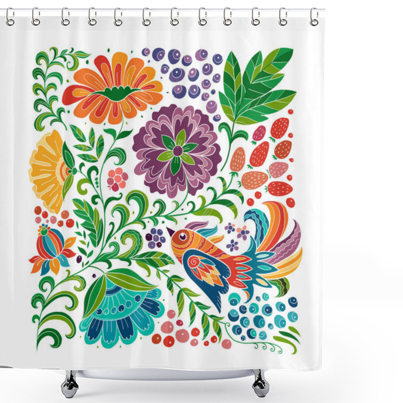 Personality  Magic Forest With Birds, Background For Your Design Shower Curtains