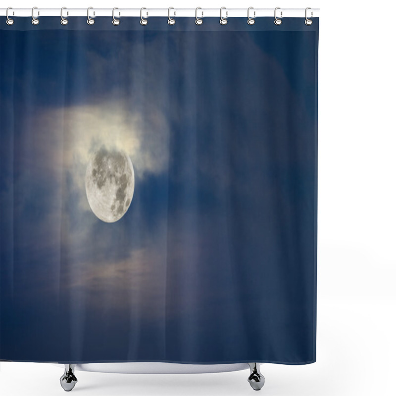 Personality  Full Moon And Cloudy Sky Shower Curtains