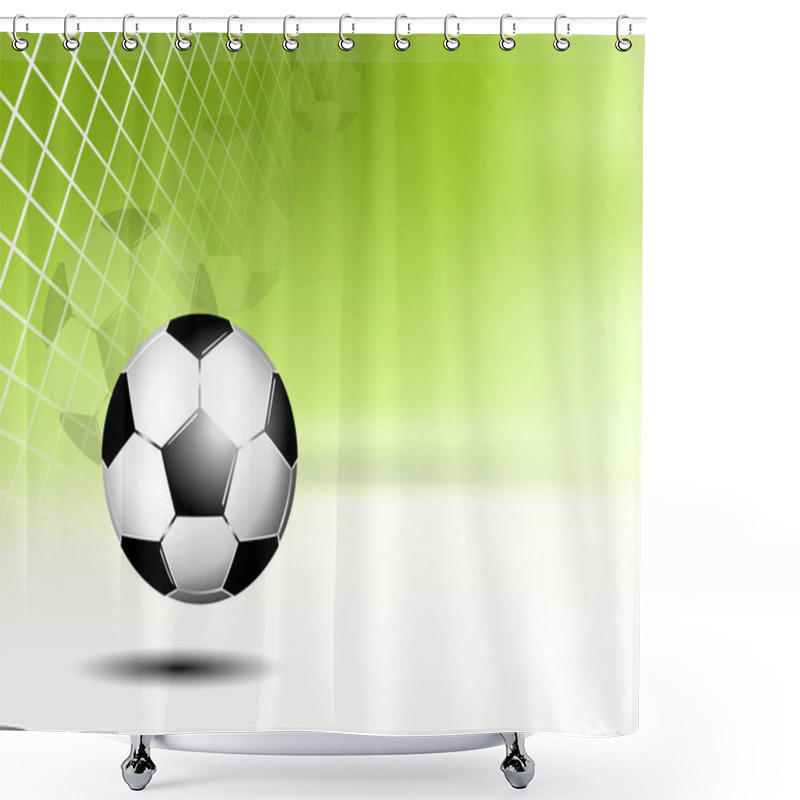 Personality  Sports Background - Soccer Ball In Net Shower Curtains