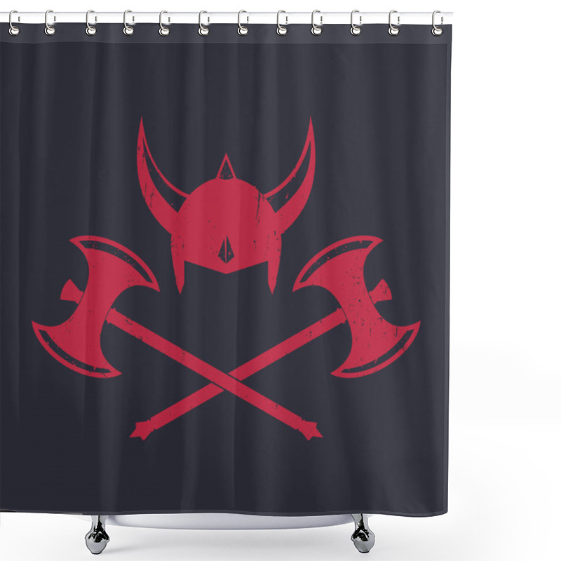 Personality  Vikings Helmet And Battle Axes  Shower Curtains