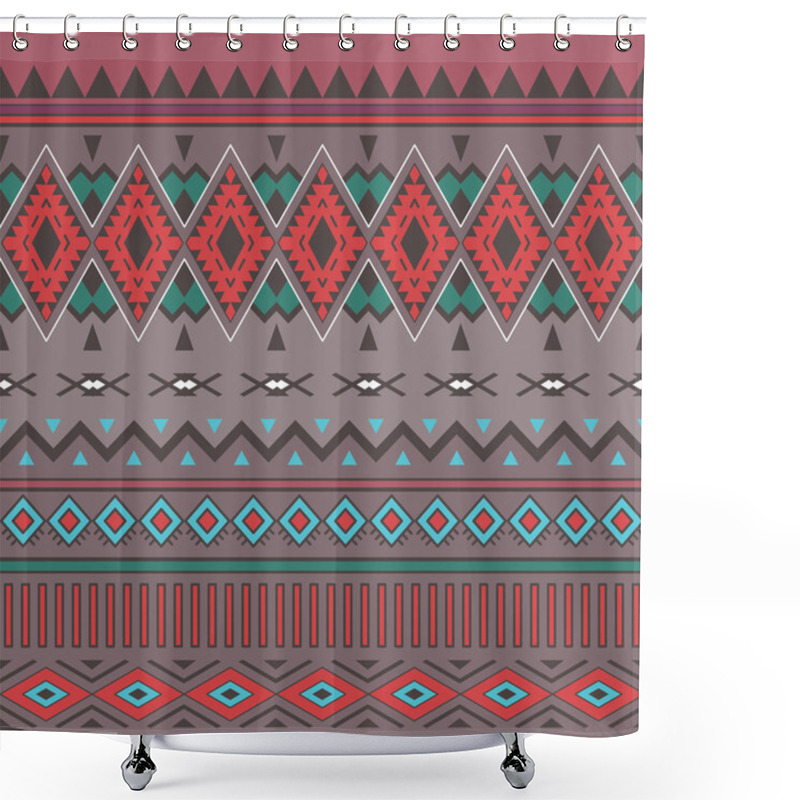 Personality  Tribal Boho Seamless Pattern. Ethnic Geometric Ornament. Shower Curtains