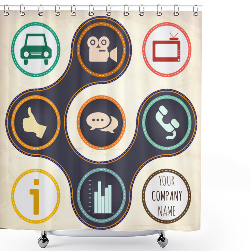 Personality  Set Of Different Scopes Of Work Icons Shower Curtains