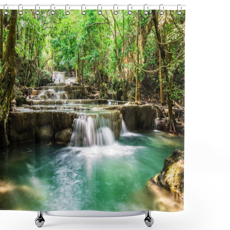 Personality  Waterfall Tropical Rain Forest At Huai Mae Khamin National Park,kanchanaburi,thailand Shower Curtains