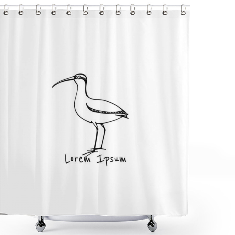 Personality  Hand Drawn Shorebird Shower Curtains