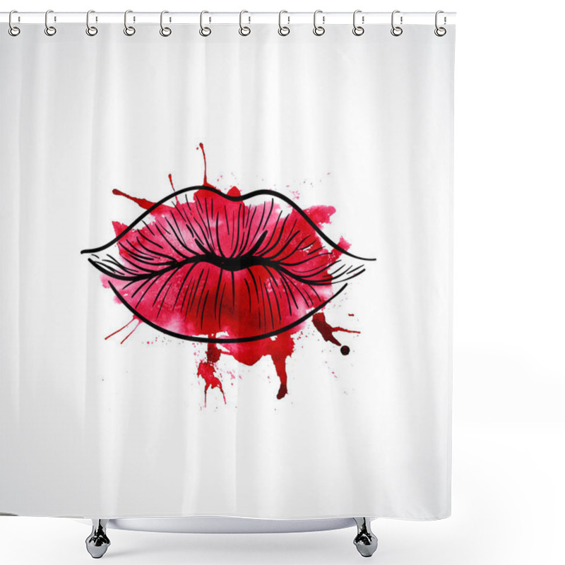 Personality  Kiss Illustration Shower Curtains