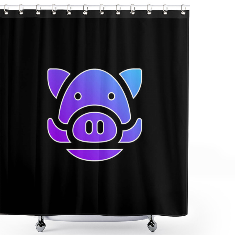 Personality  Boar Blue Gradient Vector Icon Shower Curtains