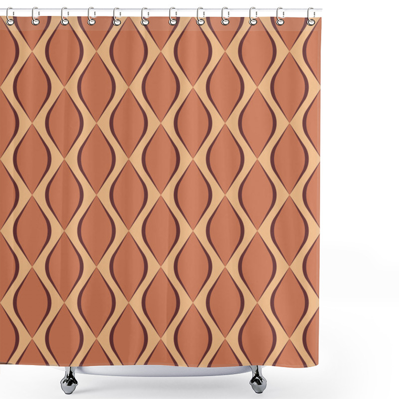 Personality  Seamless Geometric Pattern With Diamond Shapes In Retro Style. Shower Curtains