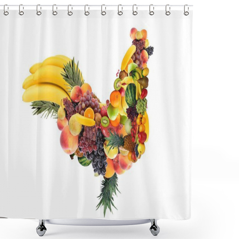 Personality  Rooster, Fruit, Vegetables, Bananas, Figure, Symbol, Shower Curtains