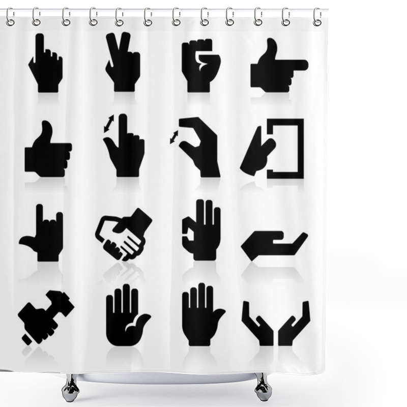 Personality  Hands Icons Shower Curtains