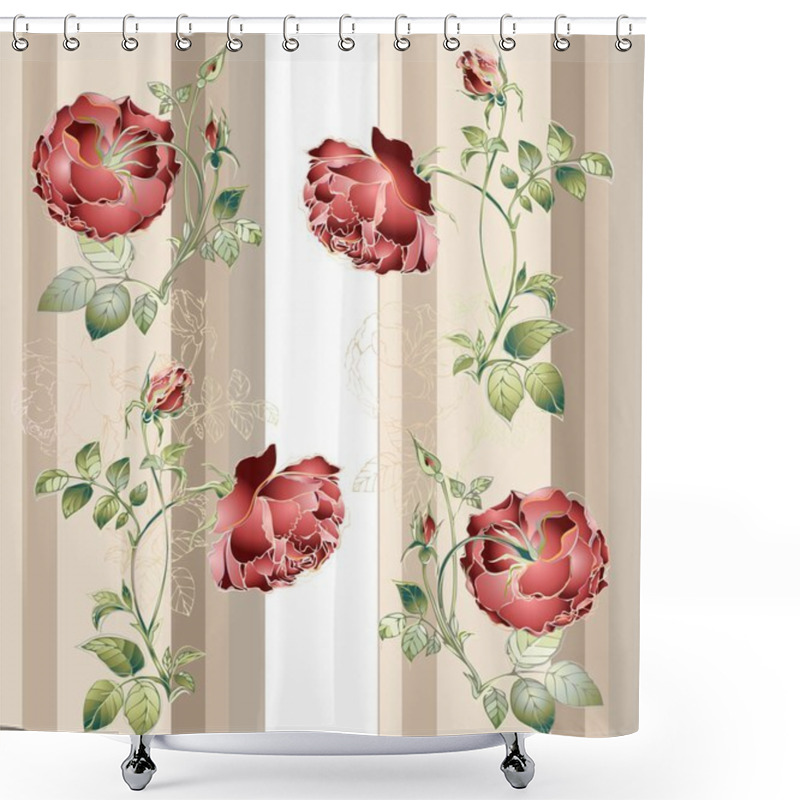 Personality  Seamless Background.Illustration Rose. Shower Curtains