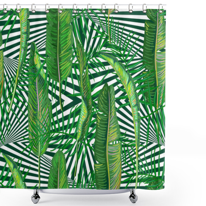 Personality  Seamless Tropical Pattern With Banana Leaves Vector Background. Perfect For Wallpapers, Pattern Fills, Web Page Backgrounds, Surface Textures, Textile Shower Curtains