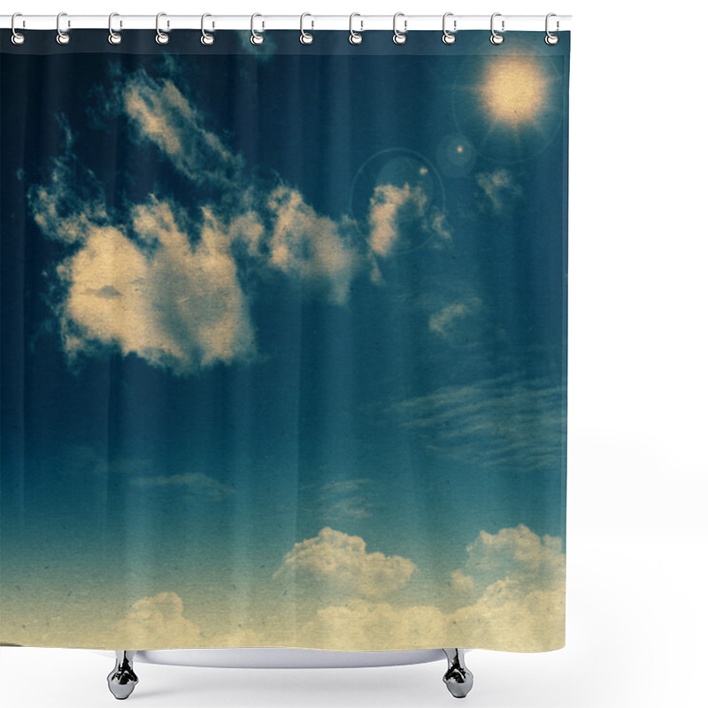 Personality  Summer Sky. Abstract Retro Styled Backgrounds With Old Cardboard Shower Curtains