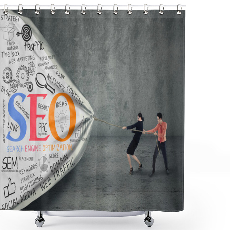 Personality  Business Strategy With Seo Concept Shower Curtains