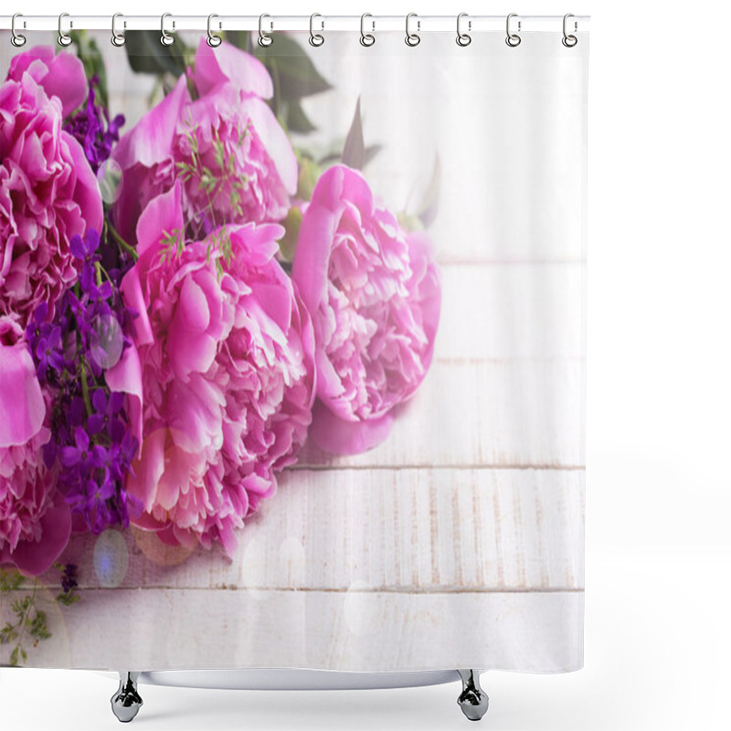 Personality  Fresh Pink Peonies Shower Curtains