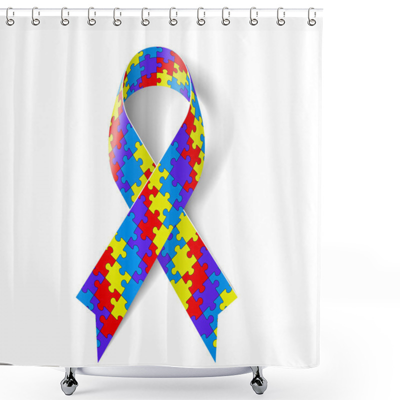 Personality  Puzzle Ribbon Shower Curtains