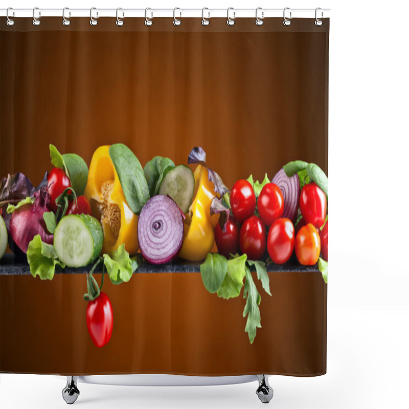 Personality  Vegetables With Salad Leaves Shower Curtains