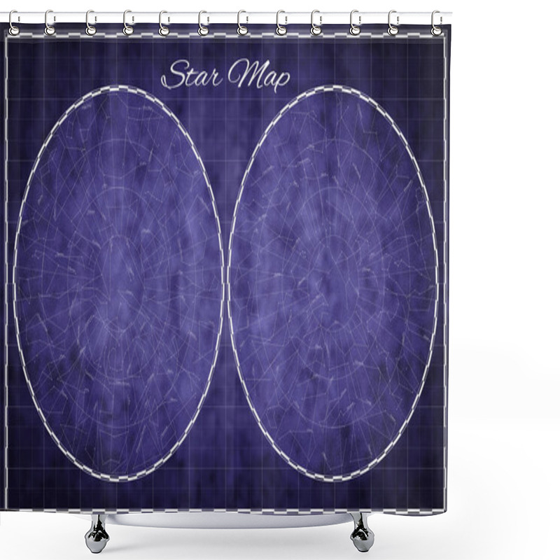 Personality  High Detailed Star Map With Names Of Constellations Shower Curtains