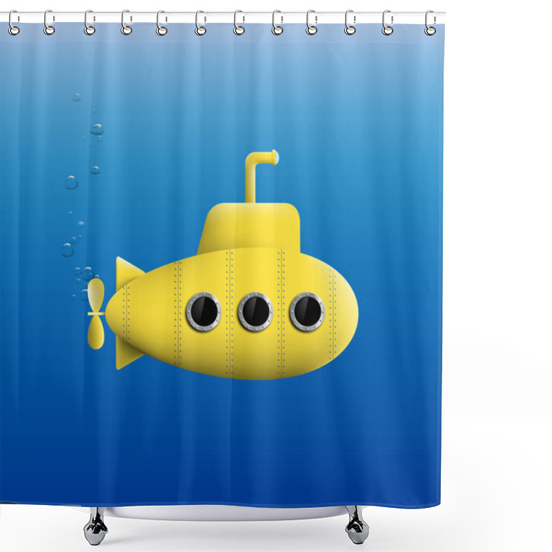 Personality  Yellow Submarine In Water Shower Curtains