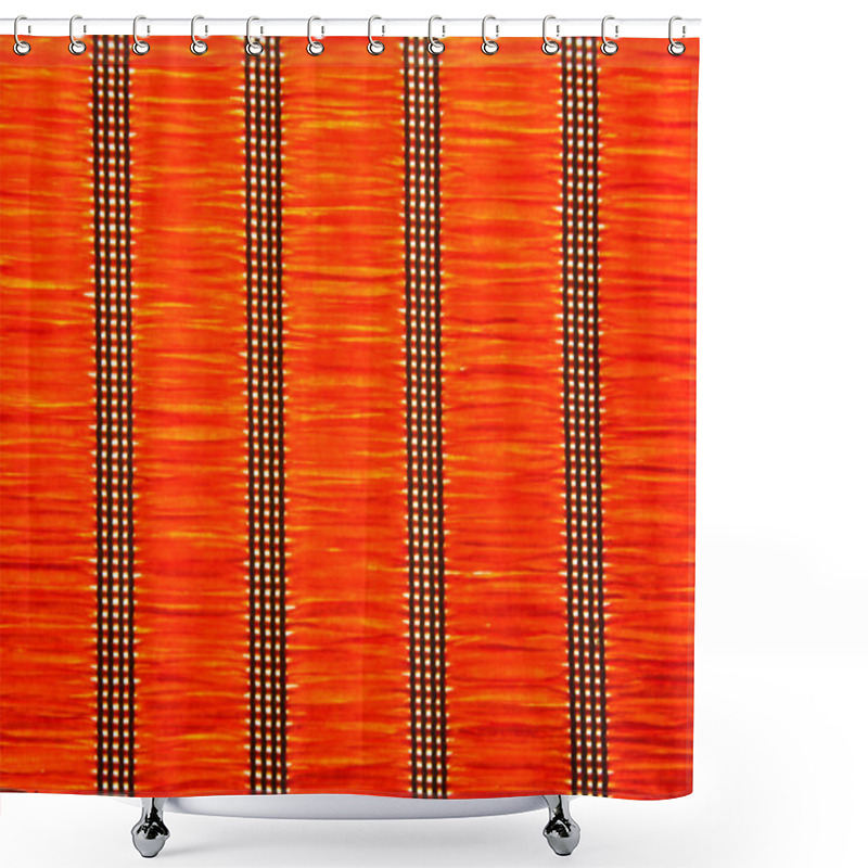 Personality  Red Strow Mat Texture With Vertical Patterns. Shower Curtains