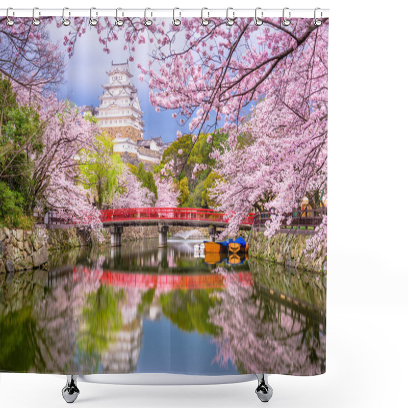 Personality  Himeji, Japan At Himeji Castle's Surrounding Moat In The Spring Season.  Shower Curtains