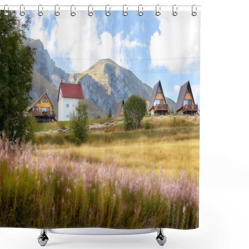 Personality  Durmitor Mountains, Montenegro National Park, Summer Wooden Houses Shower Curtains