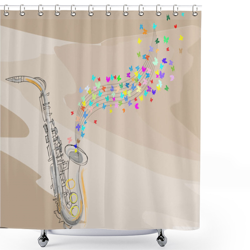 Personality  Saxophone Shower Curtains