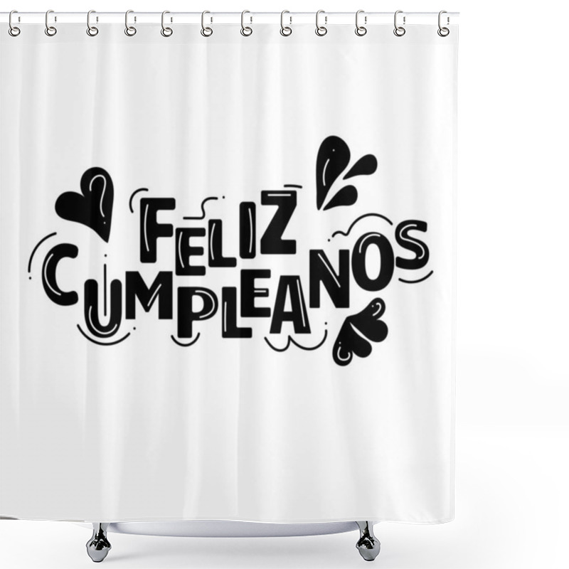 Personality  Silhouette Birthday Lettering. Vector Shower Curtains