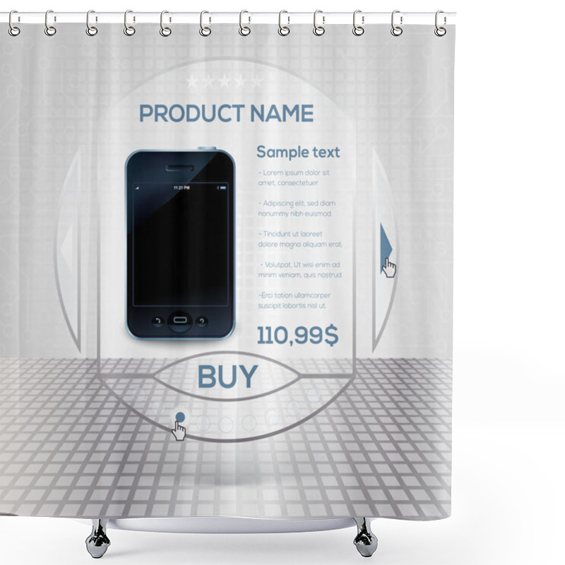 Personality  Mobile Phone Online Buying Shower Curtains