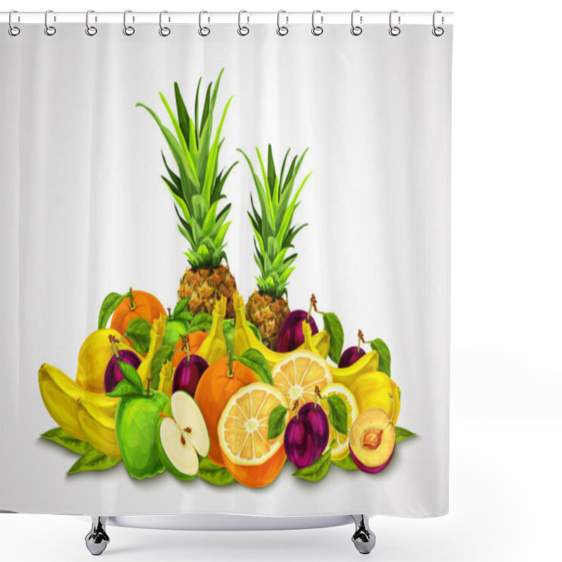 Personality  Tropical Fruits Set Still Life Shower Curtains