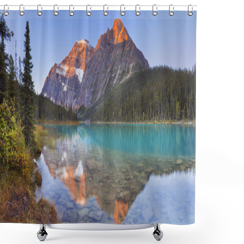 Personality  Mount Edith Cavell And Lake, Jasper NP, Canada At Sunrise Shower Curtains