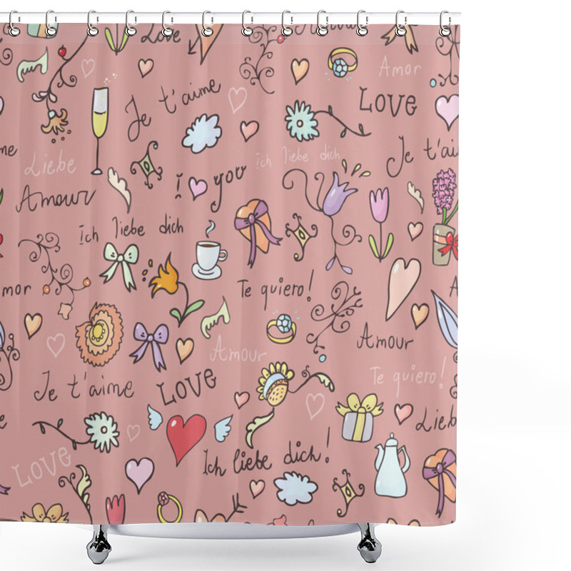 Personality  Love Seamless Background Shower Curtains