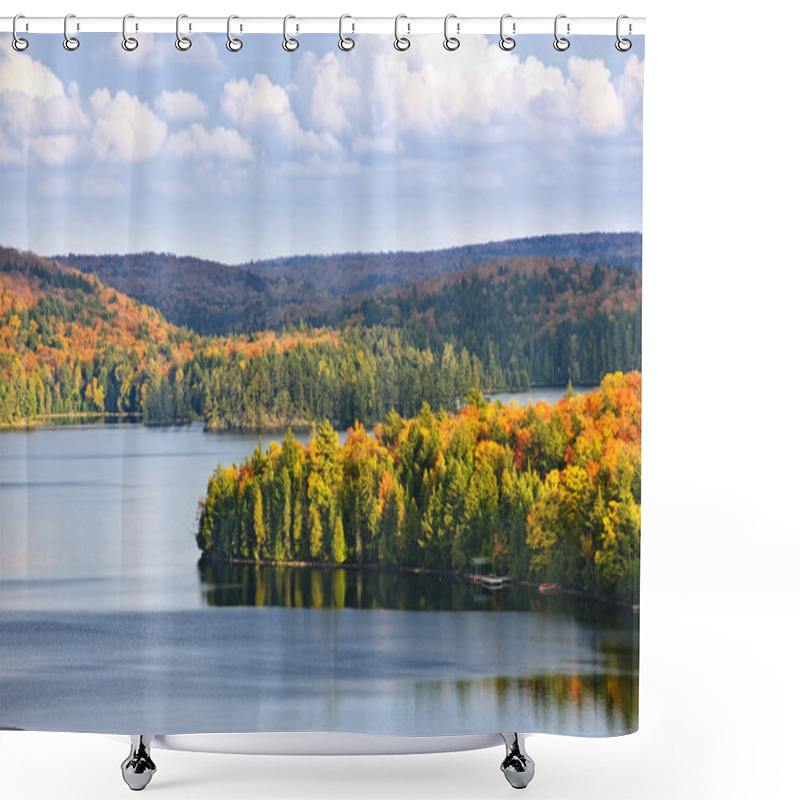 Personality  Fall Forest And Lake Shower Curtains