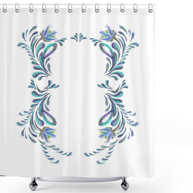 Personality  Ukrainian Blue Wreath.  Shower Curtains