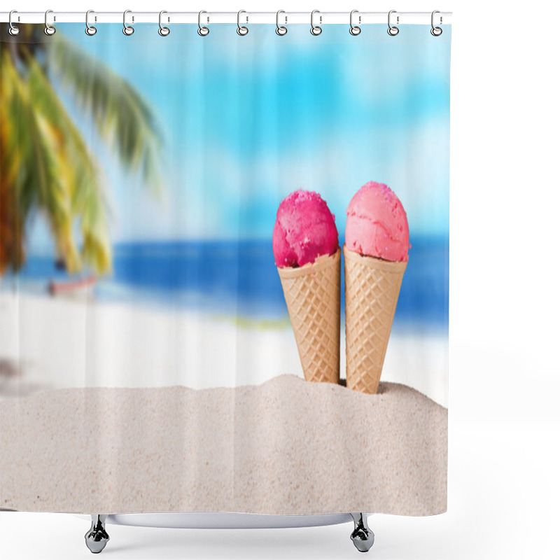 Personality  Ice Cream In Cone Shower Curtains