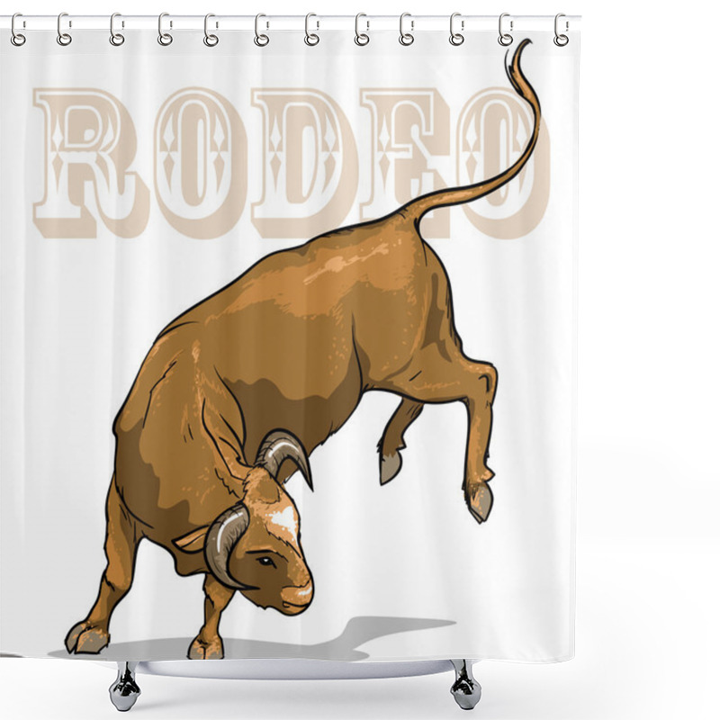 Personality  Rodeo Bull Shower Curtains