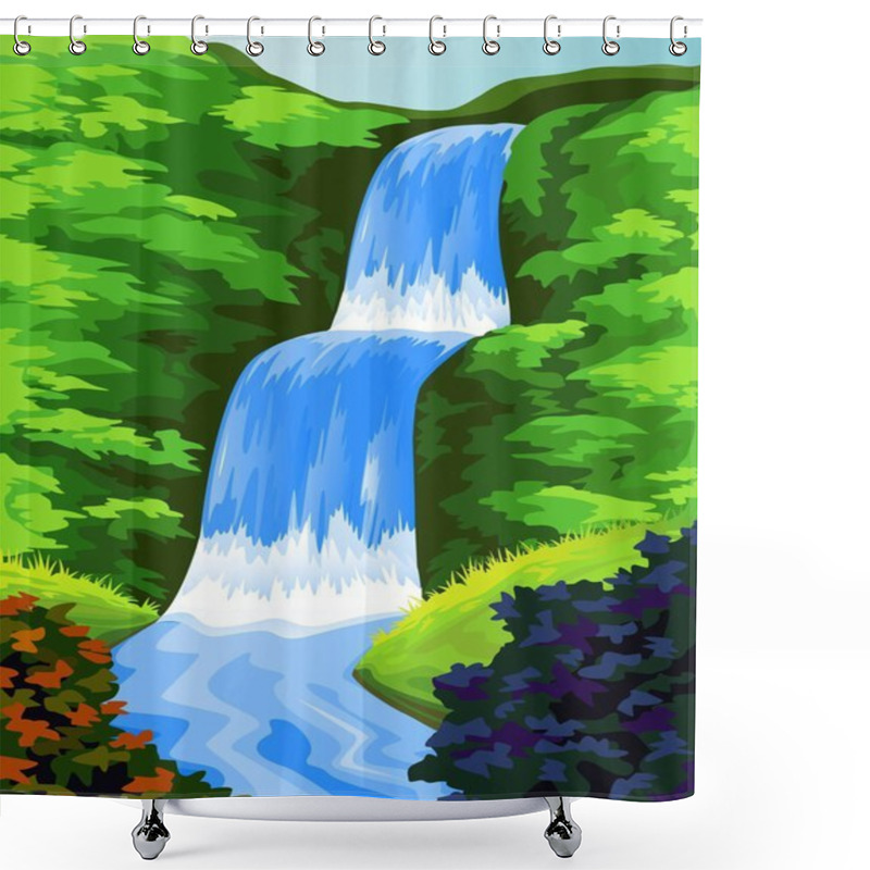 Personality  Beautiful Waterfall Shower Curtains