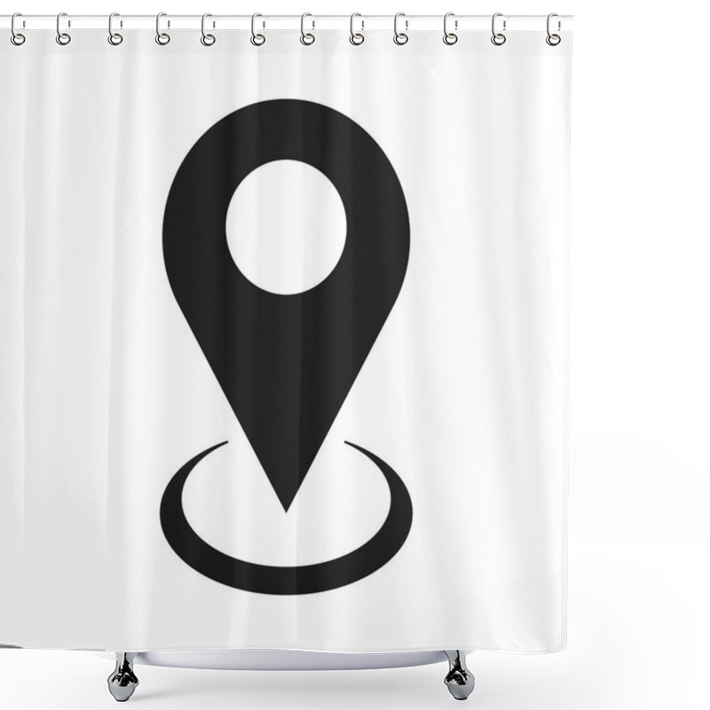 Personality  Location Pin Icon. Map Marker Symbol. Geolocation Outline. Vector Element. EPS 10. Shower Curtains