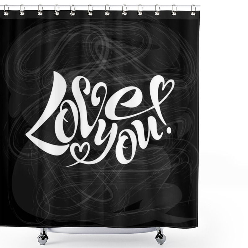 Personality  Vector Illustration Of I Love You Shower Curtains