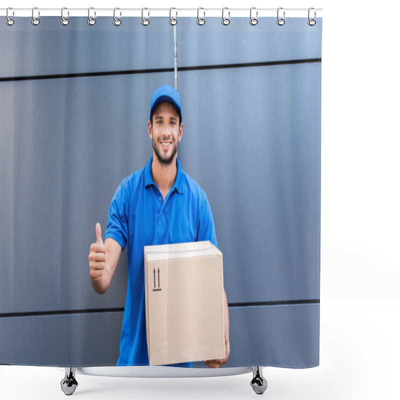 Personality  Delivery Man Showing Thumb Up Shower Curtains