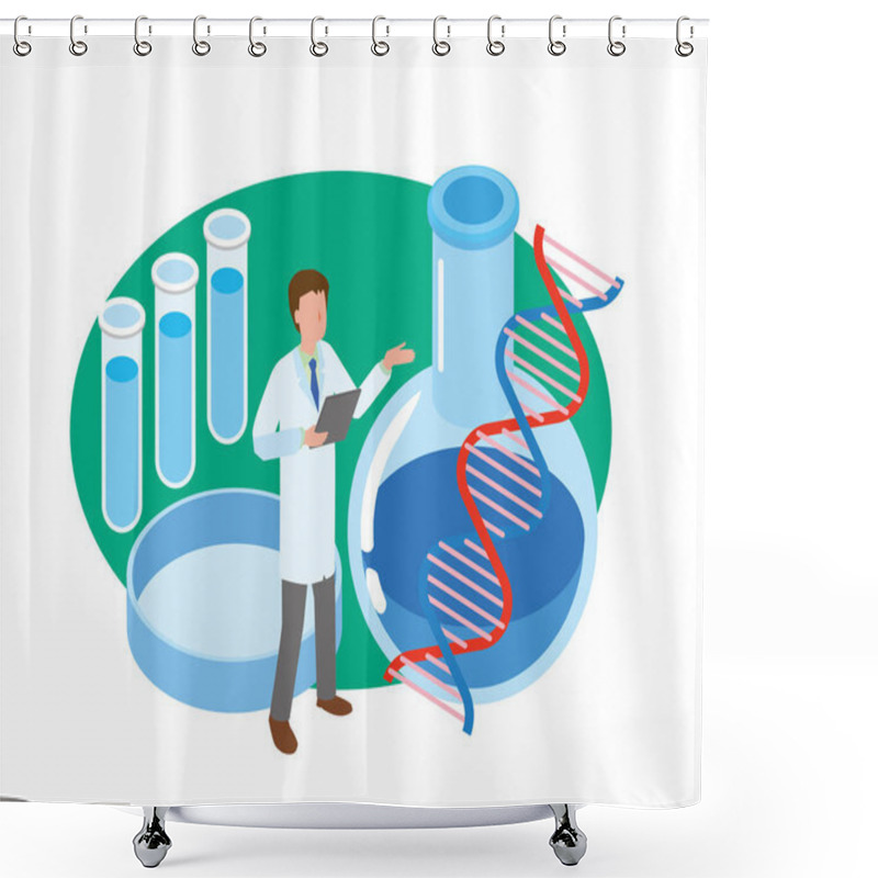 Personality  Image Illustration Of Genetic Researcher Shower Curtains