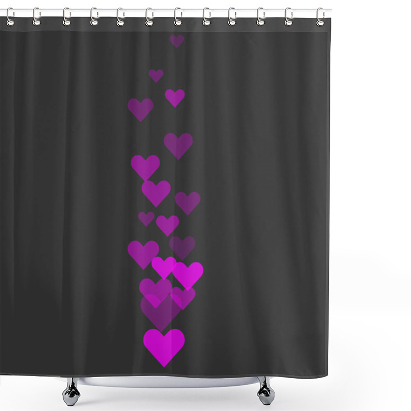 Personality  Pink Like Hearts Flying Upstairs During Live Stream On Social Media. Vector Illustration. Shower Curtains