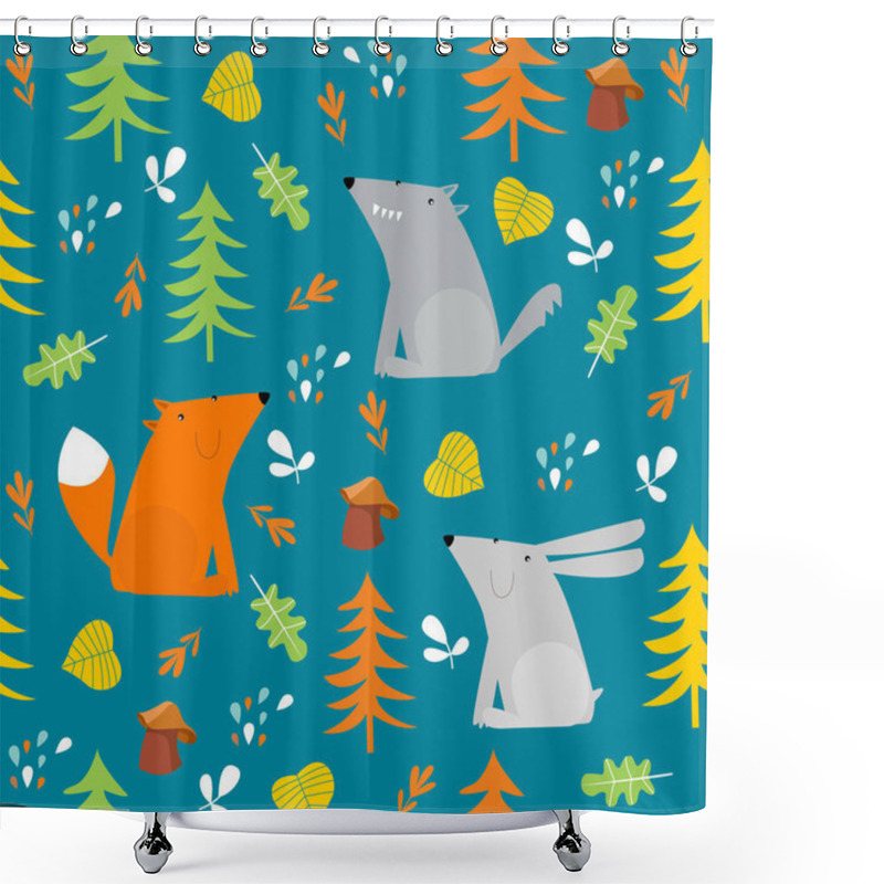 Personality  Vector Forest Seamless Pattern  Shower Curtains