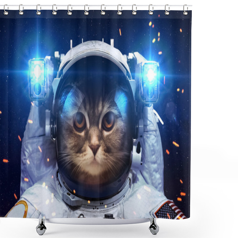 Personality  Beautiful Cat In Outer Space. Elements Of This Image Furnished By NASA. Shower Curtains