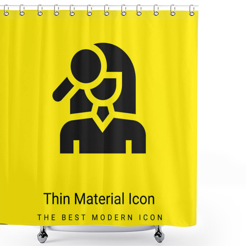 Personality  Blemishes Minimal Bright Yellow Material Icon Shower Curtains