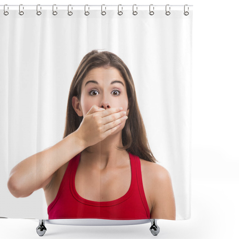 Personality  Astonished Woman Shower Curtains