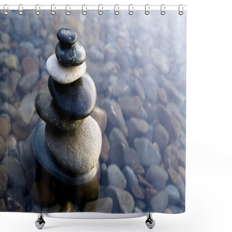 Personality  Zen Balancing Rocks Shower Curtains