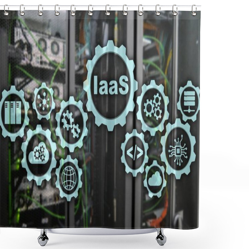 Personality  IaaS, Infrastructure As A Service. Online Internet And Networking Concept. Graph Icons On A Digital Screen Shower Curtains