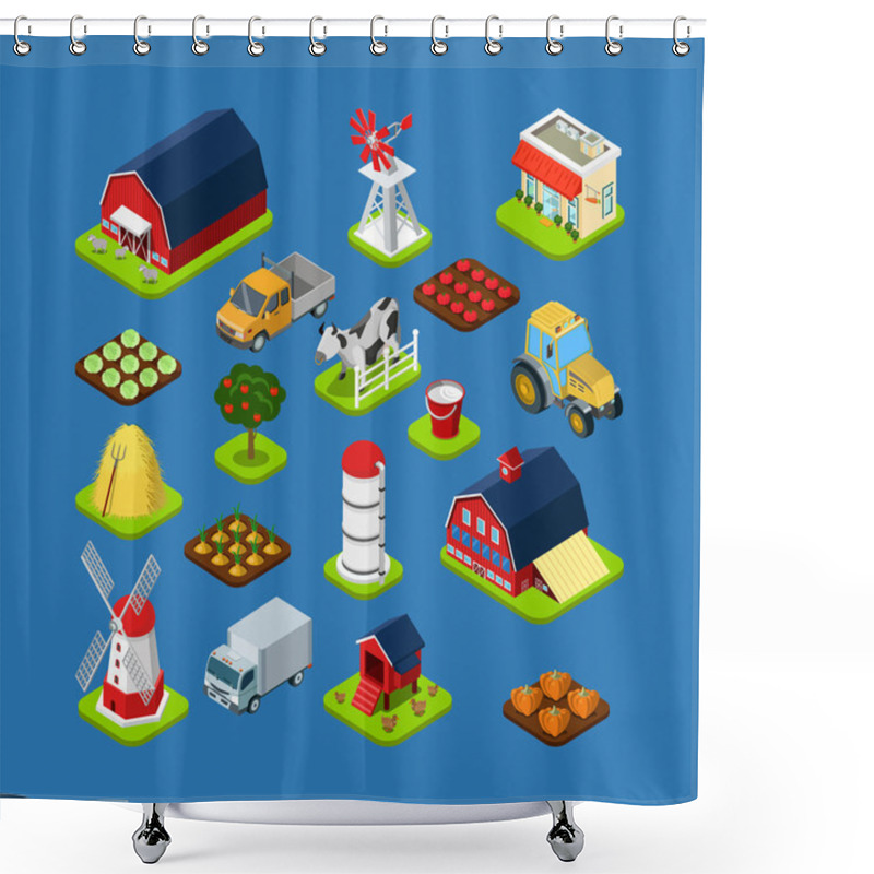 Personality  Isometric Country Side Set Shower Curtains